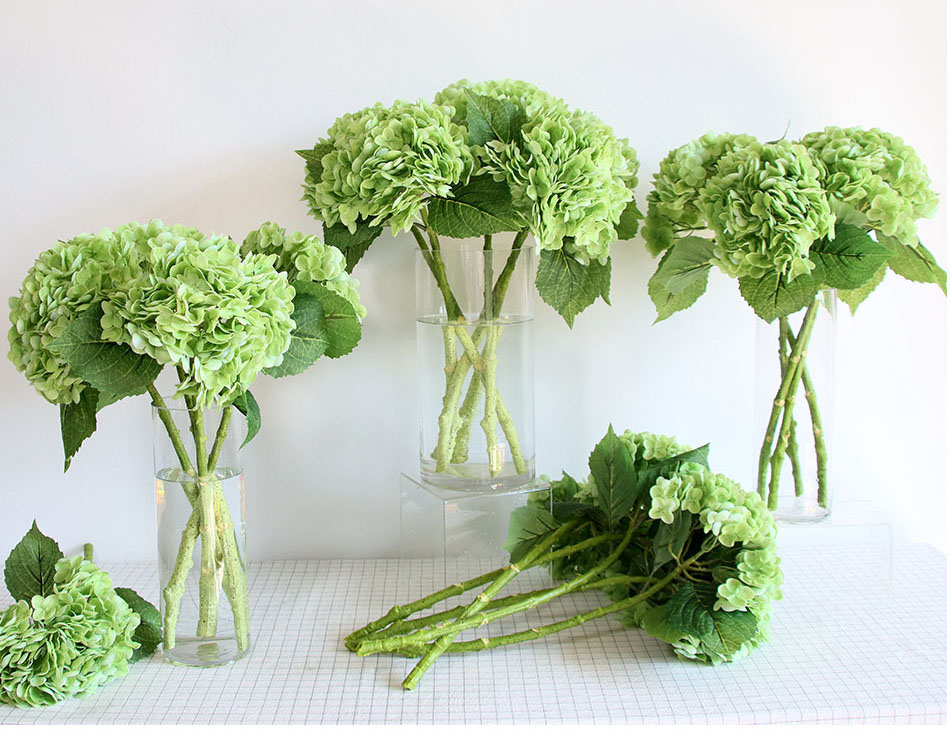 artificial hydrangea in vase