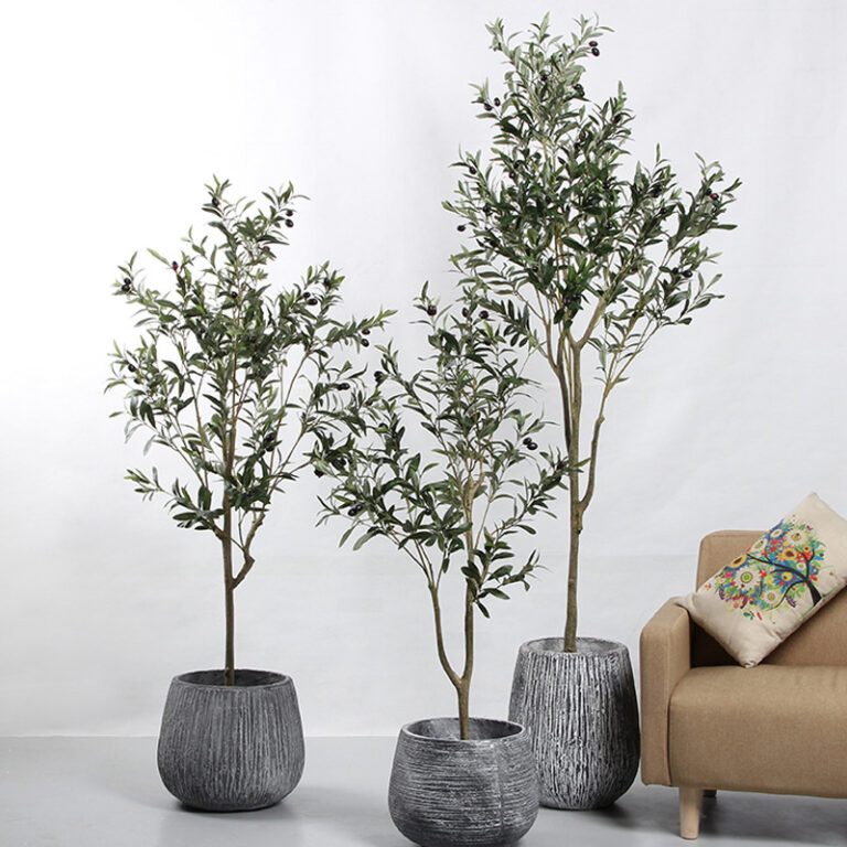 faux olive tree in pot