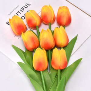 fake orange tulips