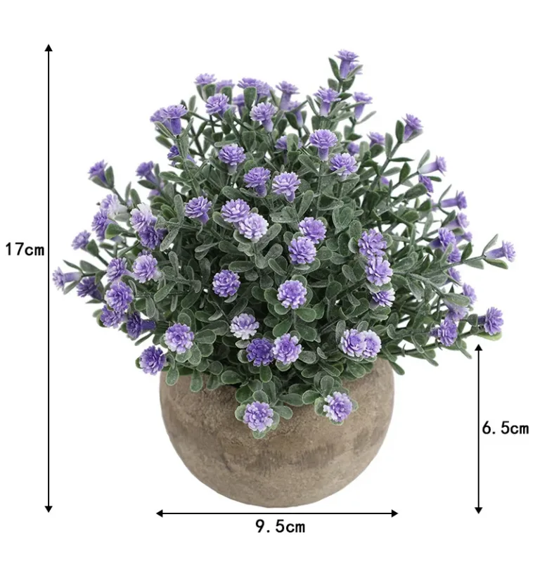 artificial flower arrangements in pots