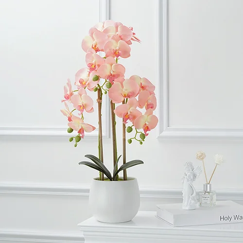 Fake orchid centerpiece